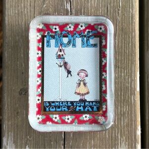 Mary Engelbreit Home Is Where You Hang Your Hat Glass Paperweight